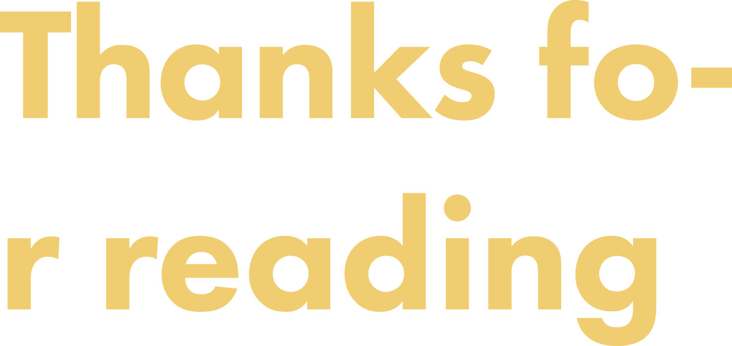 Thanks for reading