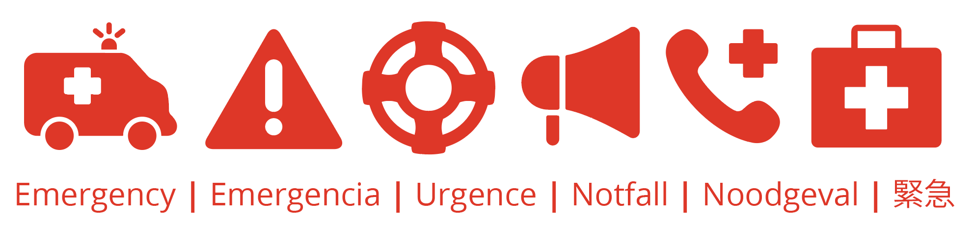 Assortment of emergency related icons