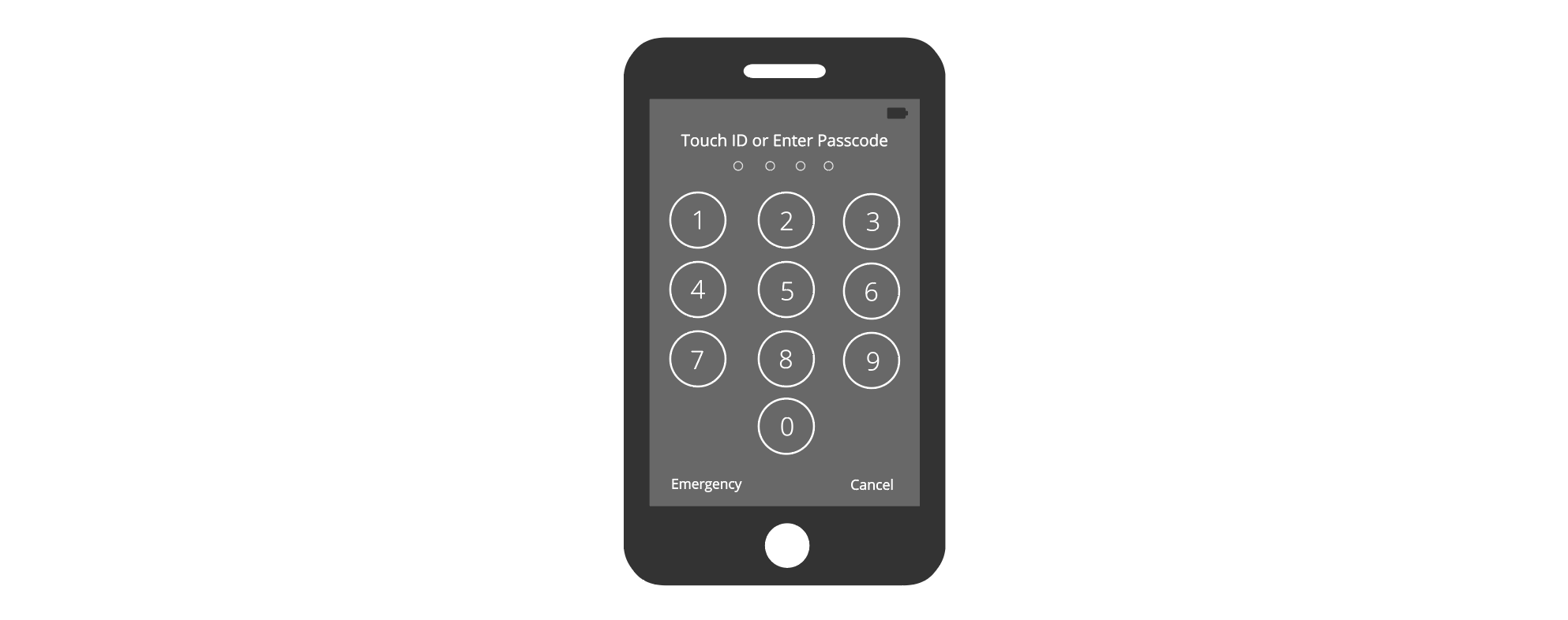 Illustration of iPhone unlock screen view