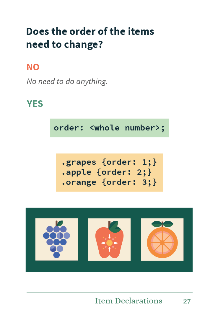 Preview of ordering items
