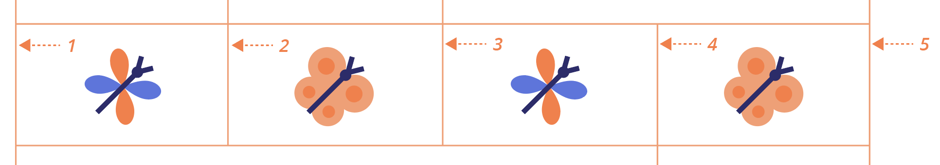 Sketch of vertical lines