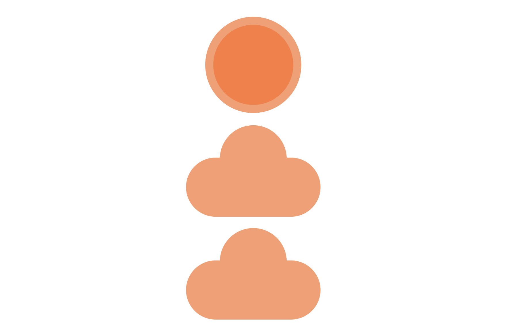 Stacked sun and clouds illustration