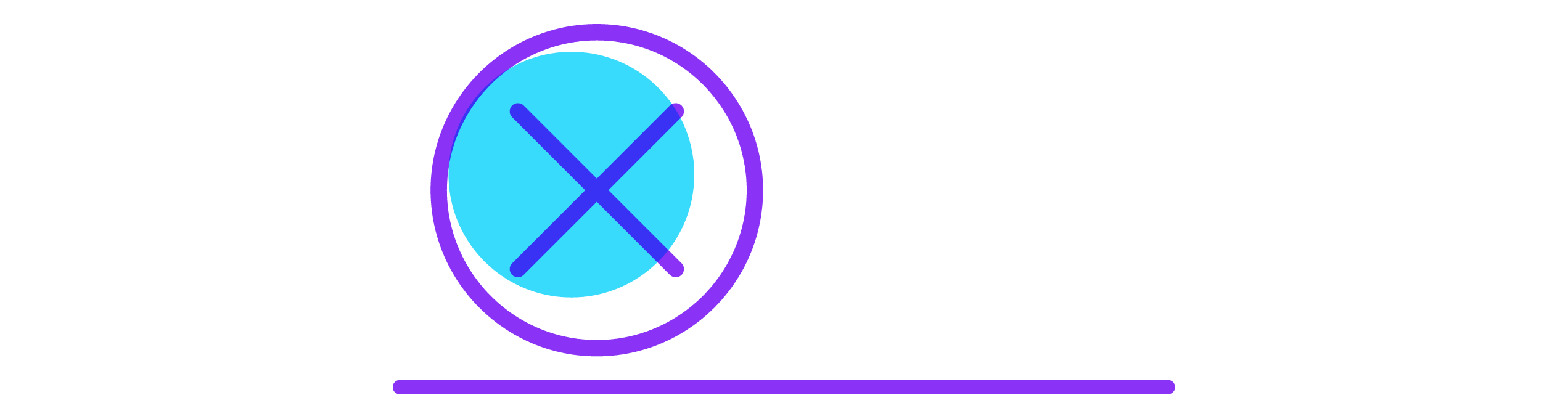 Circle with an x in the middle icon