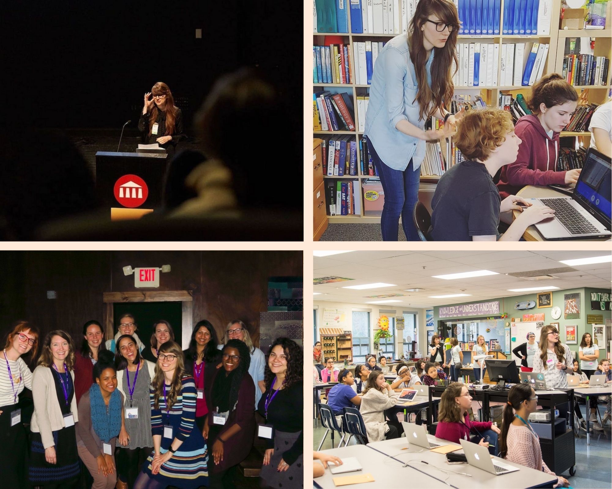 Collage Ela Conf and teaching photos